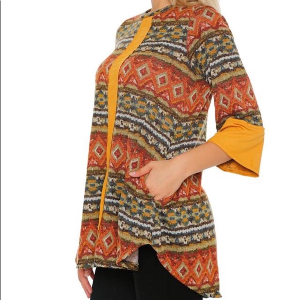 3/4 Sleeve Knit Tunic Top @LAST TWO